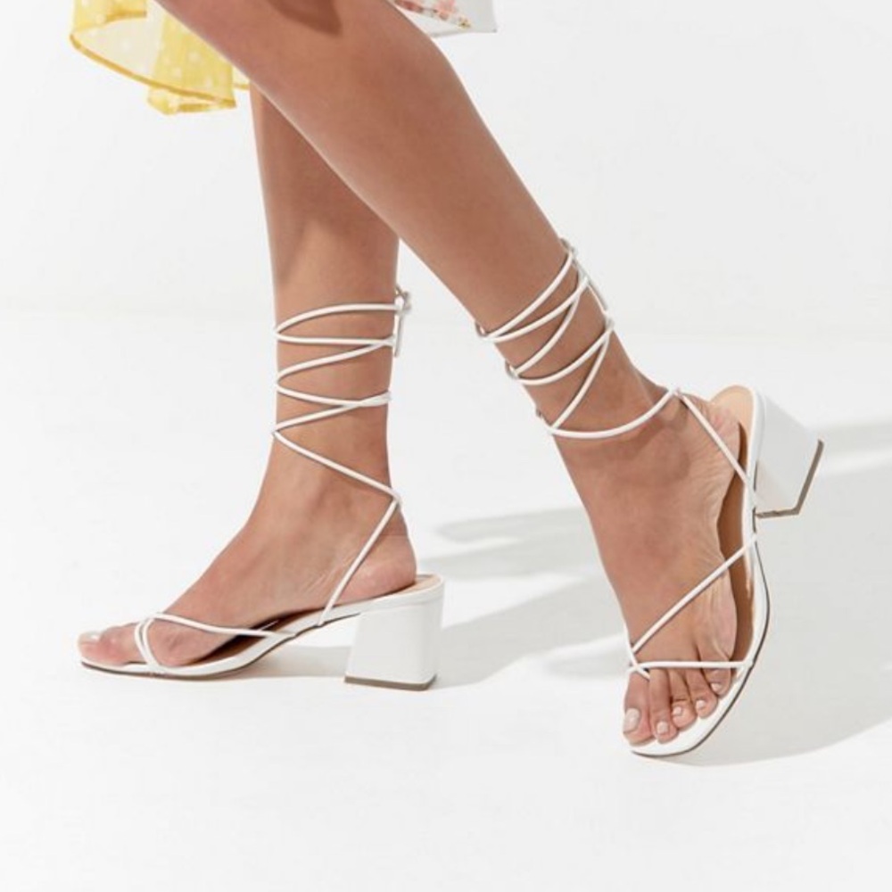 UO Alexa Strappy White Sandal